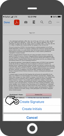 Adobe Acrobat Touch Signature Bar Menu